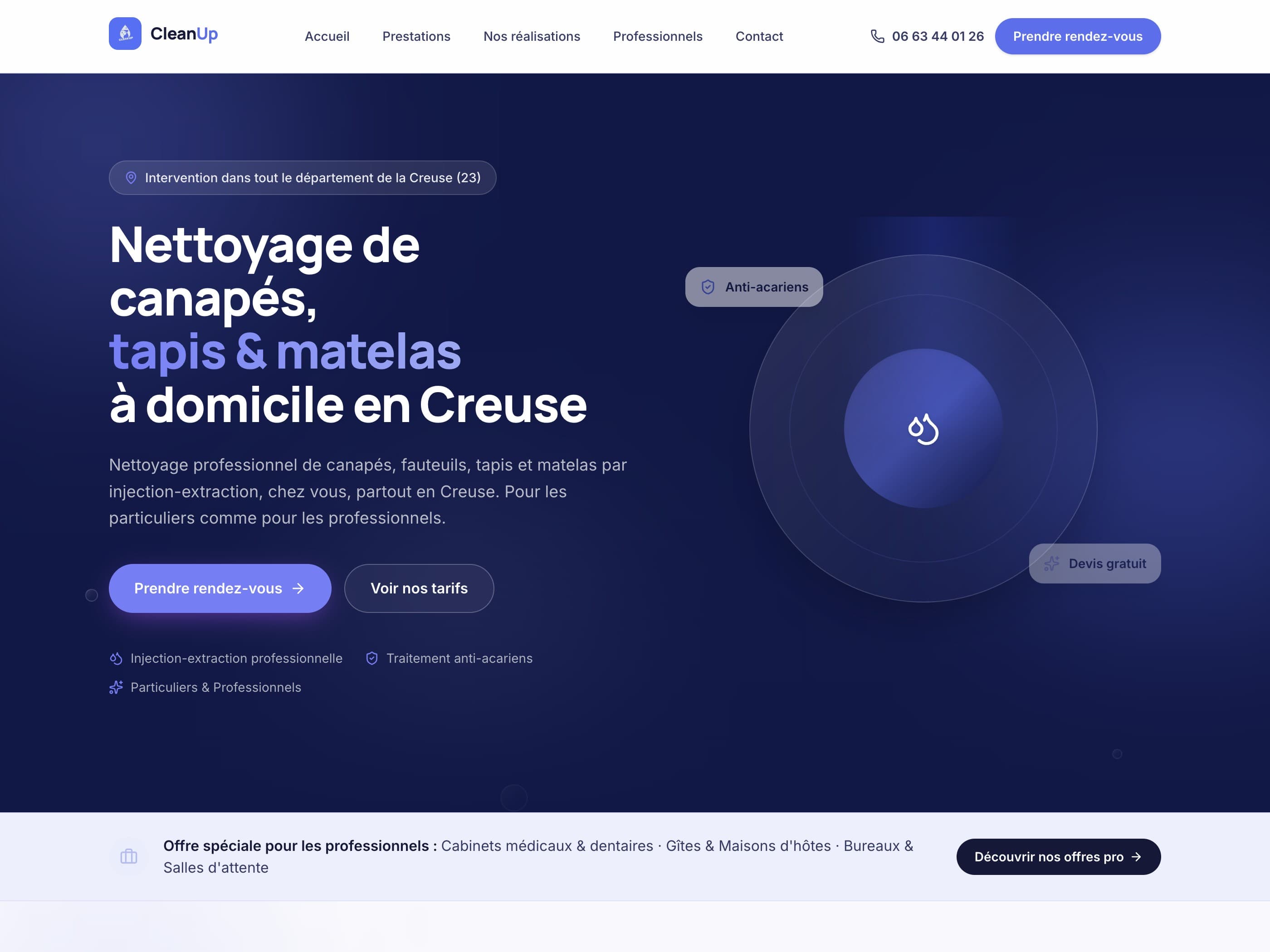 Aperçu du site de CleanUp Services